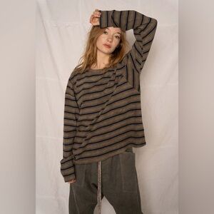 Dr. Collectors Derrick T Stripes Hemp/Organic Cotton Sunfaded Smoke Black Unisex